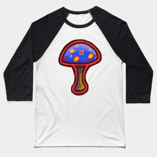 Red Blue Yellow Mushroom Baseball T-Shirt